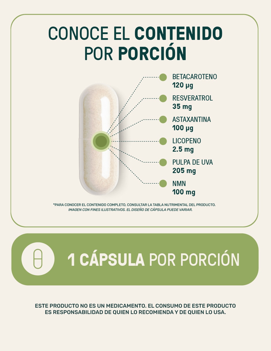 NMN & Antox-Mix: Suplemento a base de Pulpa de uva con Resveratrol + Astaxantina + NMN + Licopeno y Betacaroteno de 90 cápsulas 3