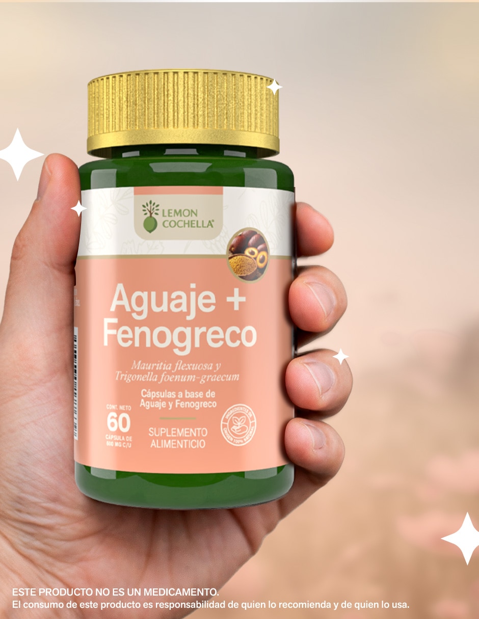 Aguaje con Fenogreco con semilla de fenogreco de 60 cápsulas 3