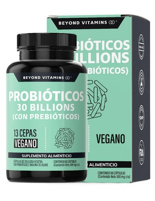 Probioticos 30 Billion Prebióticos Inulina de Agave 13 Cepas de 60 cápsulas