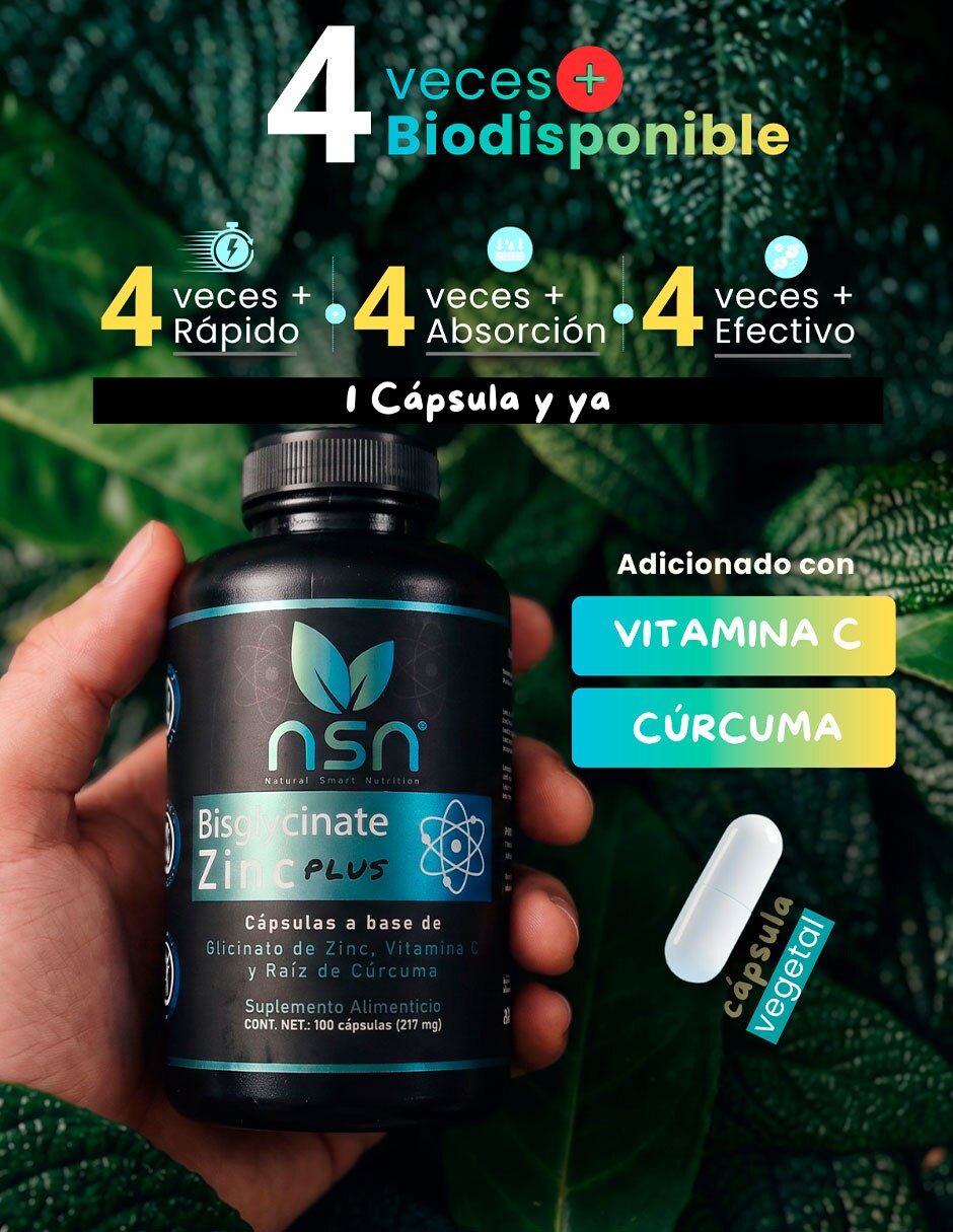 Bisglicinato de Zinc de 100 cápsulas 3