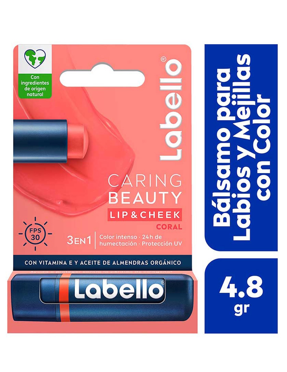 Bálsamo facial Caring Beauty Lip & Cheek Coral Labello para hidratar