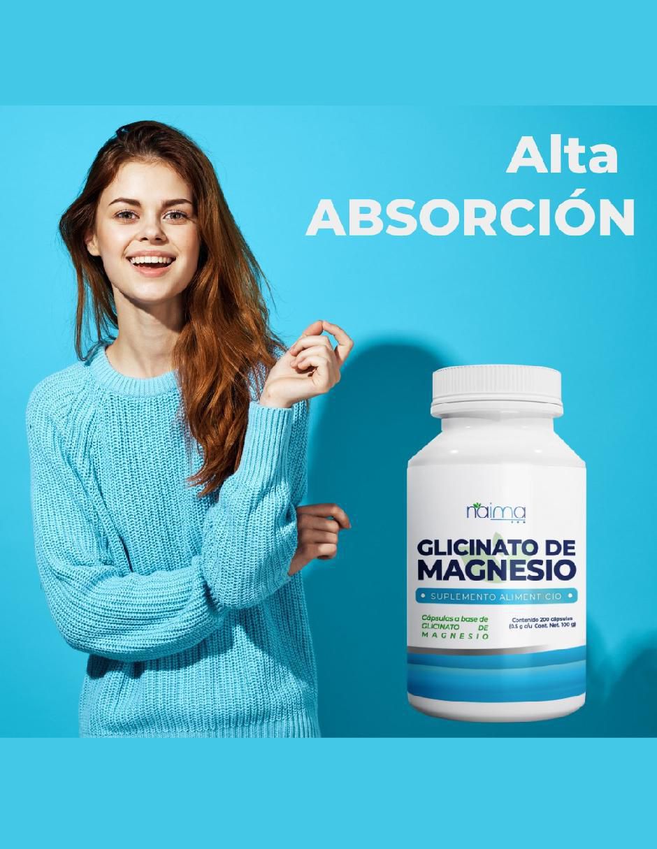 Glicinato de Magnesio con glicinato de 200 cápsulas