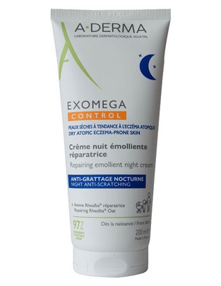 Crema para rostro y cuerpo recomendada para calmar la piel de día y noche Emoliente Anticomezón Exomega Control Aderma Exomega para piel sensible