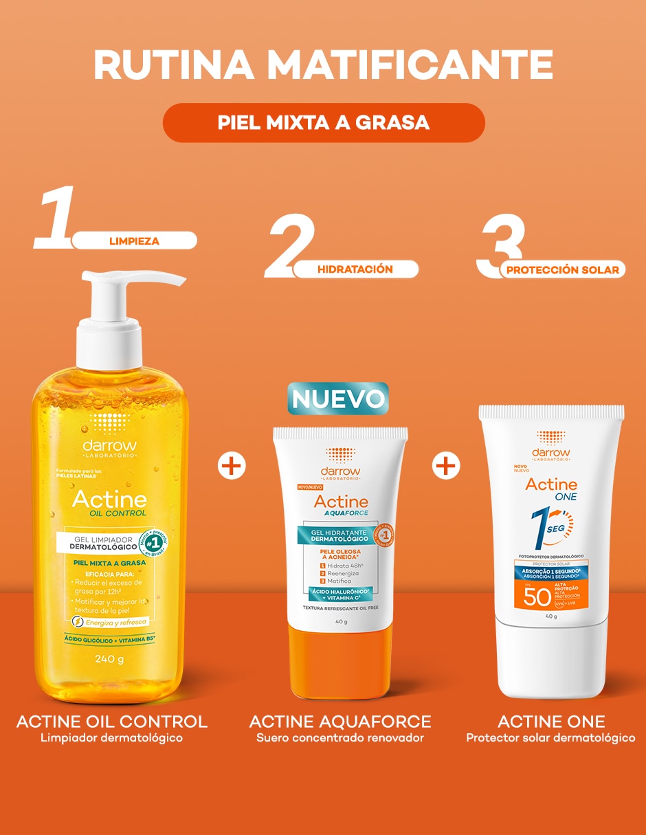 Limpiador facial Actine oil control Darrow para acné