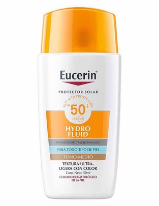 Tratamiento facial Sun Hydrofluid Tono Medio FPS50+ Eucerin Sun para eliminar el brillo 1