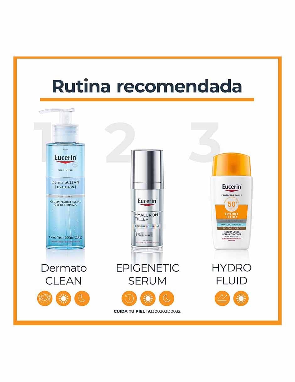 Tratamiento facial Hydrofluid Eucerin Sun para eliminar el brillo
