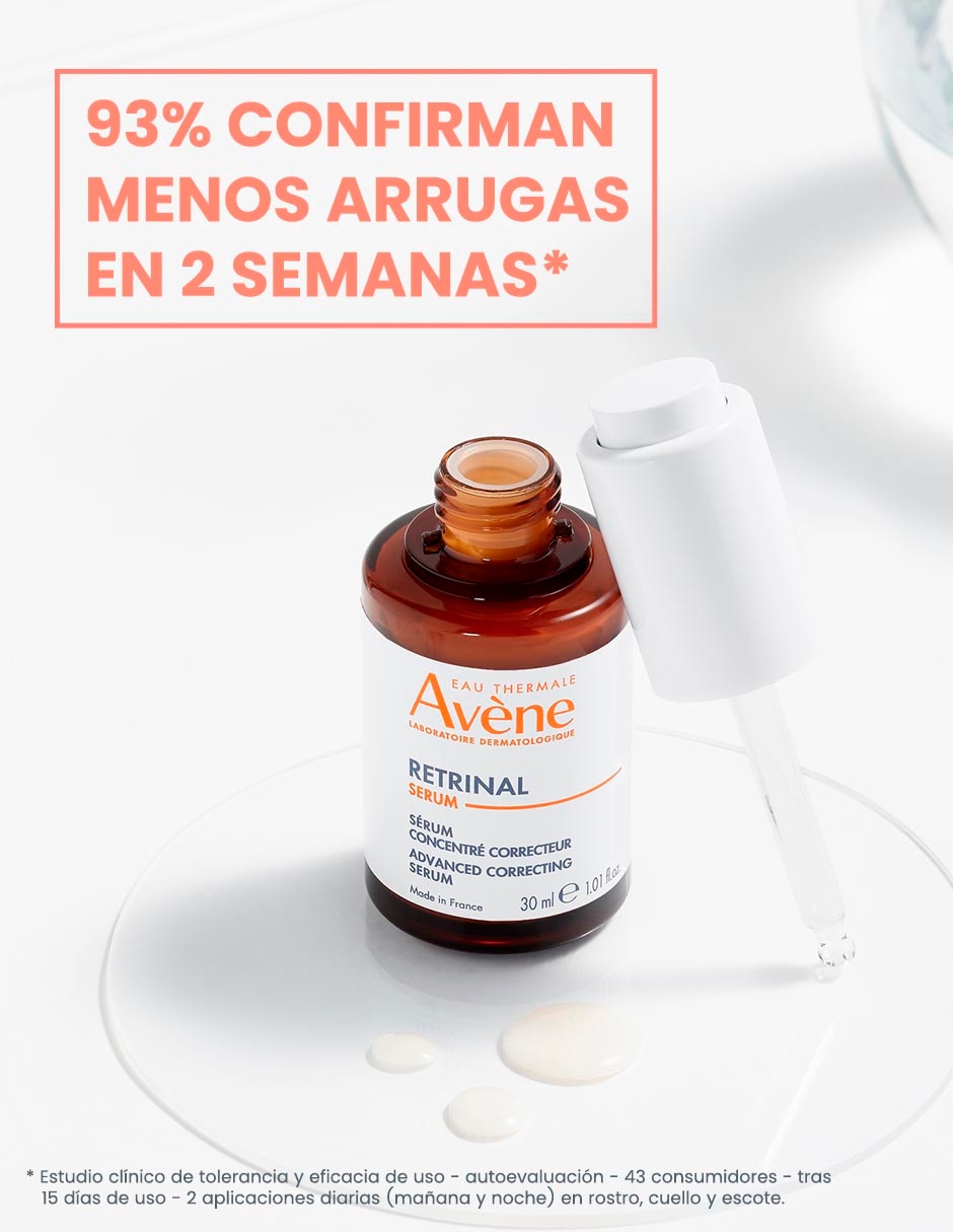 Sérum antiedad facial Antiarrugas con Bakuchiol, Niacinamida y Ácido Hialurónico 30 ml Avène Retrinal de piel seca 7