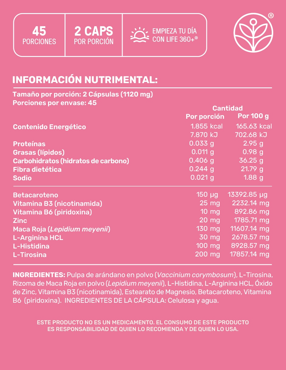 Women Sexy Time con maca de 90 cápsulas