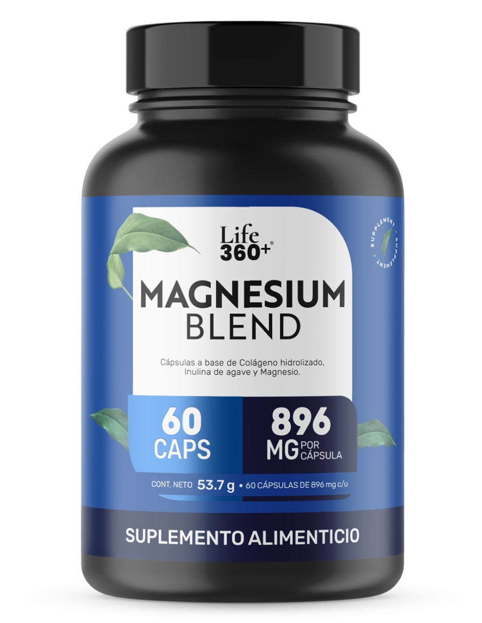Magnesium Mix Life 360+ Citrato Glicinato de Magnesio Life360+ con magnesio de 60 cápsulas