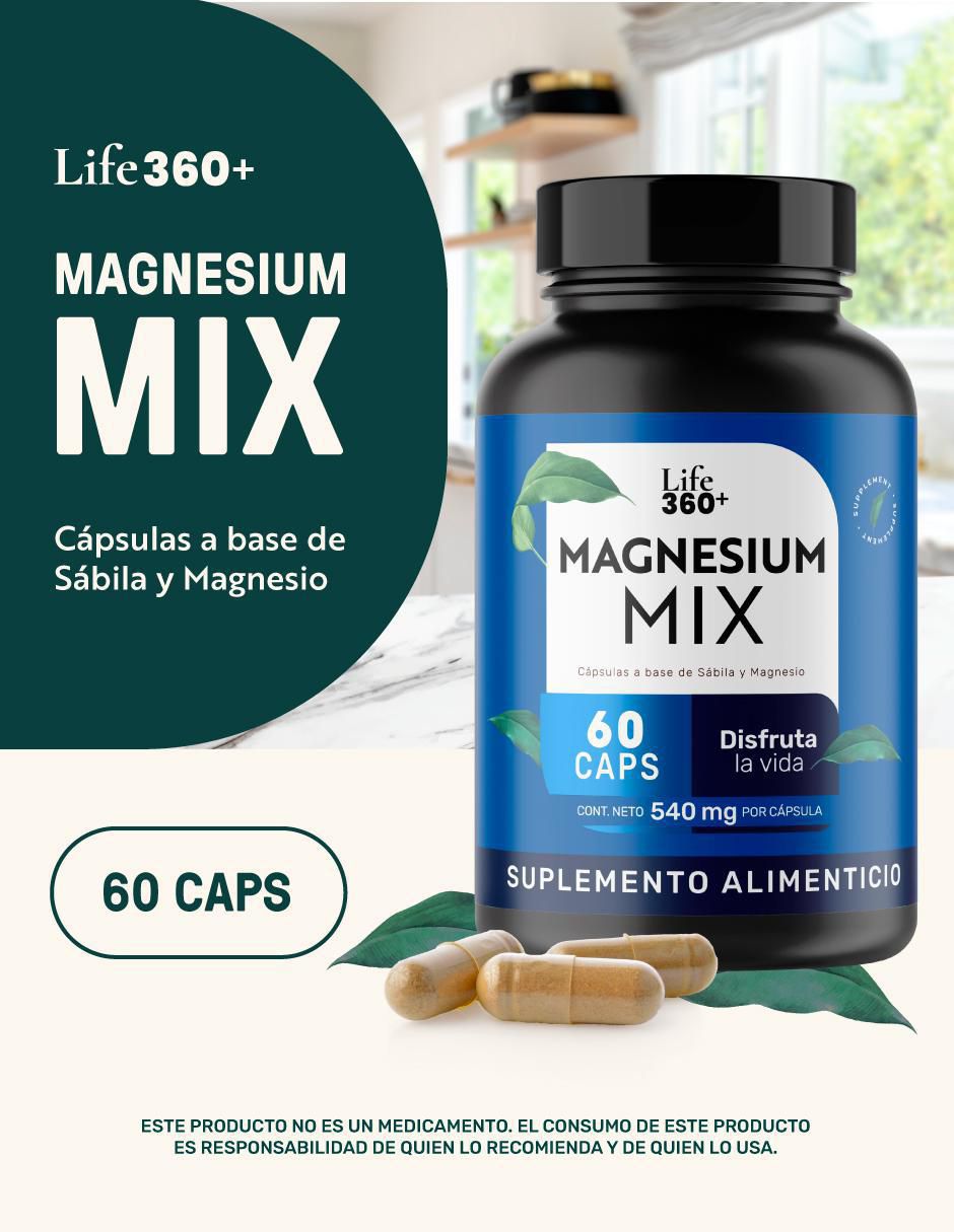 Magnesium Mix Life 360+ Citrato Glicinato de Magnesio con magnesio de 60 cápsulas Magnesium Mix Life 360+ Citrato Glicinato de Magnesio con magnesio de 60 cápsulas