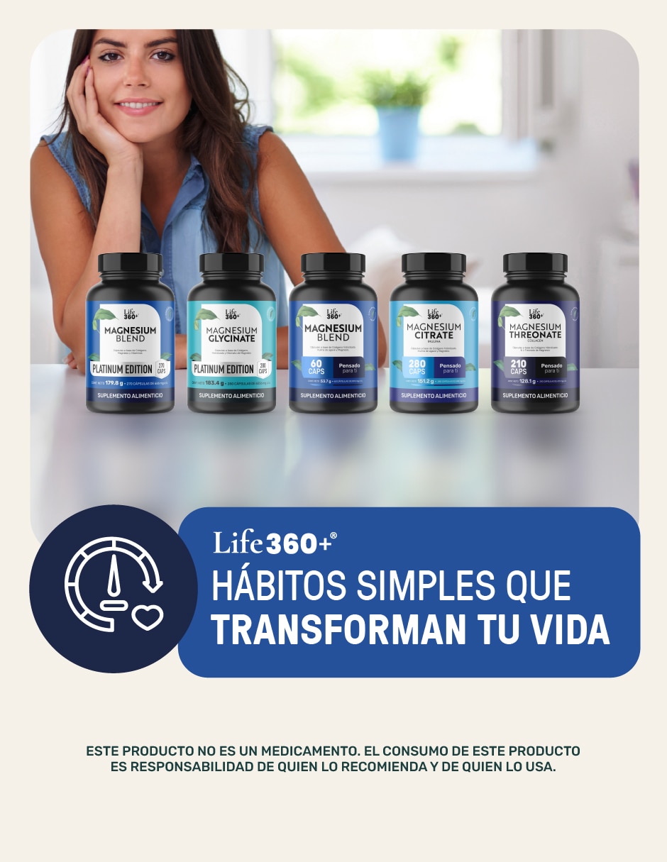 Magnesium Mix Life 360+ Citrato Glicinato de Magnesio de 60 cápsulas 8