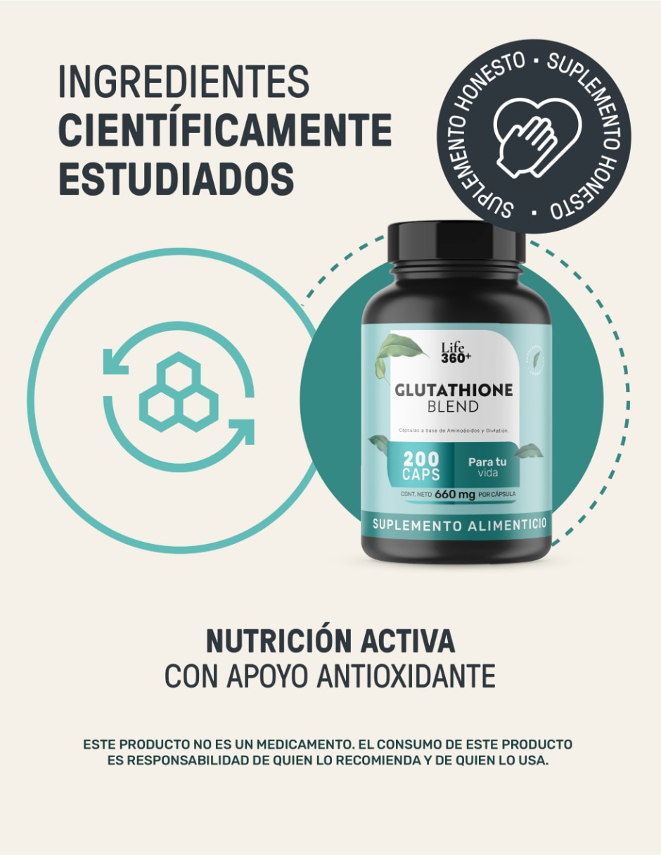 Glutation LIFE 360+ de 200 cápsulas 4