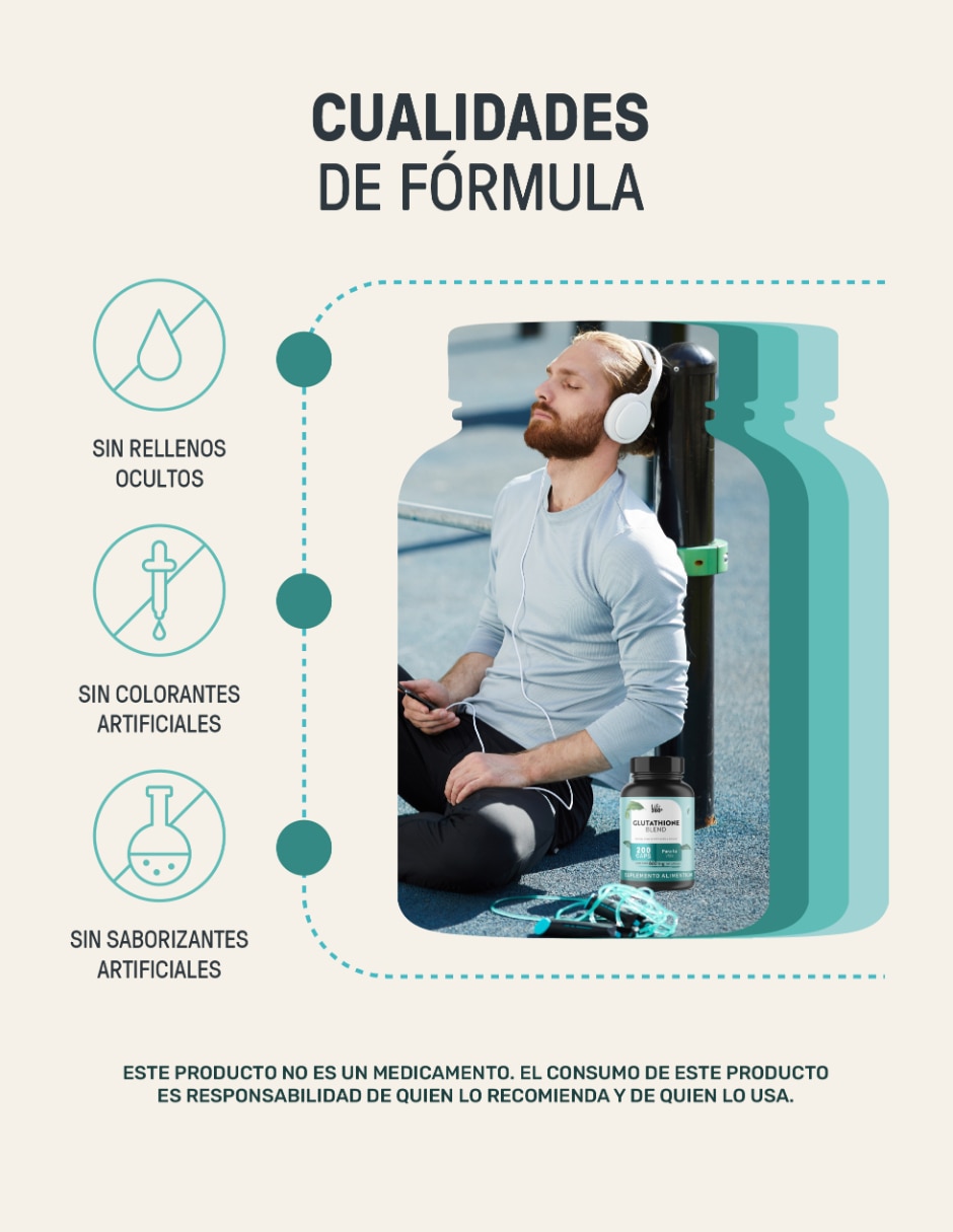 Glutation LIFE 360+ de 200 cápsulas 6