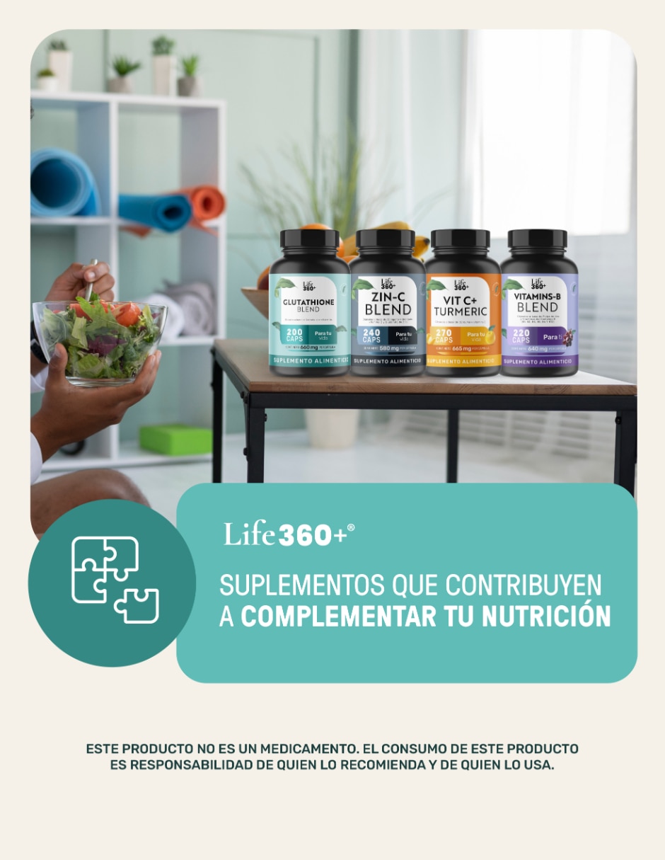 Glutation LIFE 360+ de 200 cápsulas 8