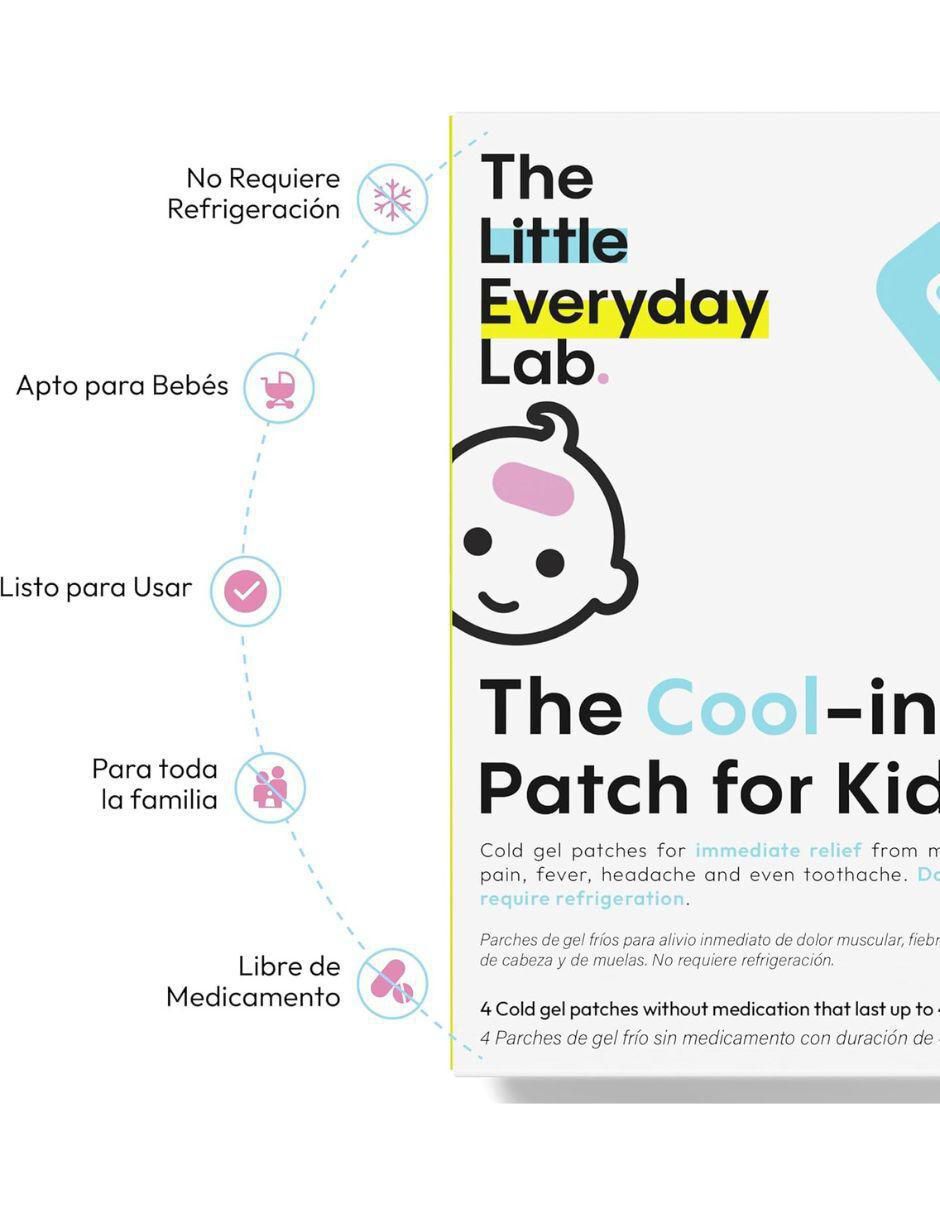 The Cool-ing Patch for Kids- parches fríos para bajar la temperatura o dolor con multivitaminico de 4 parches 6