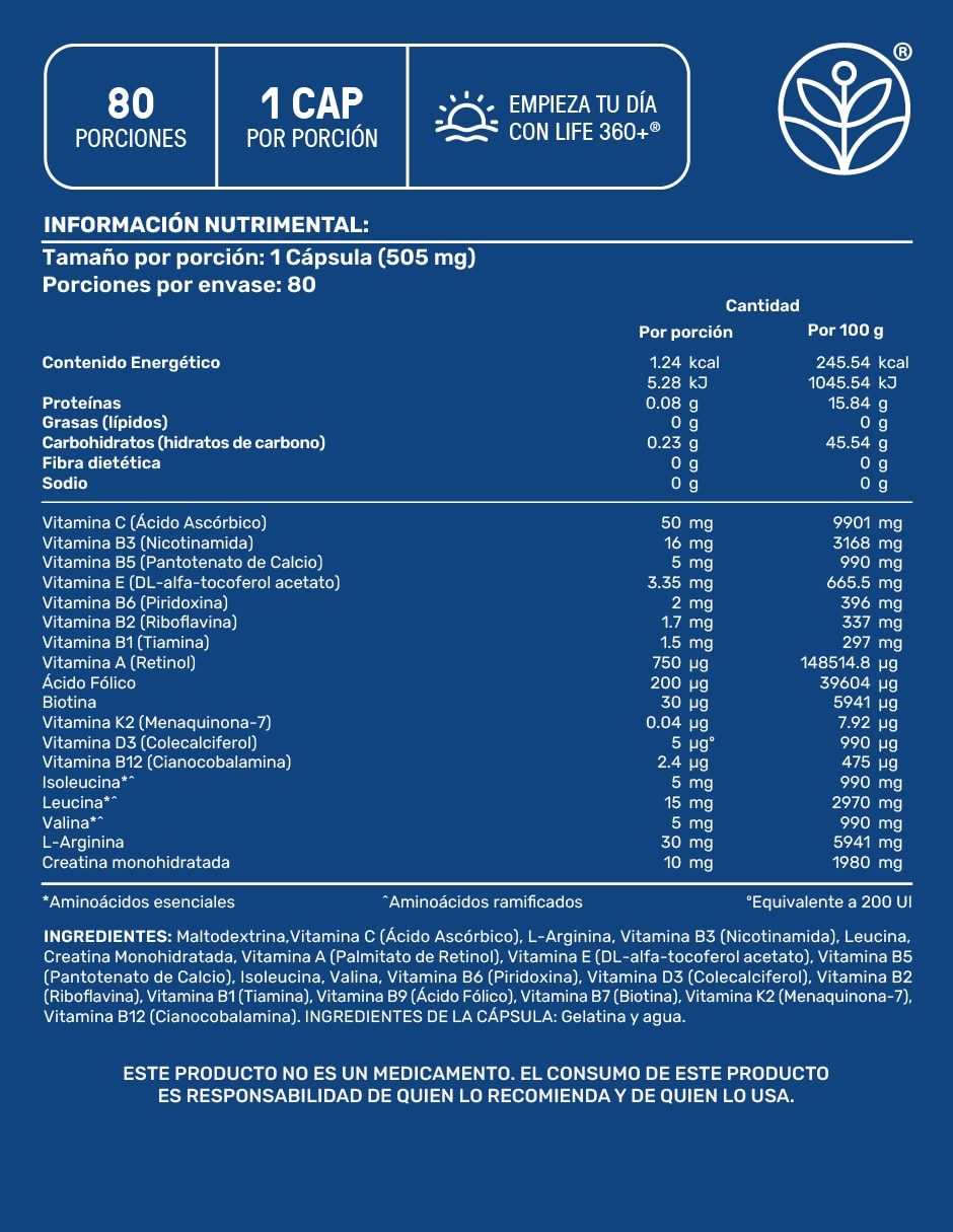 Multivitamínico para hombre de 80 cápsulas 5
