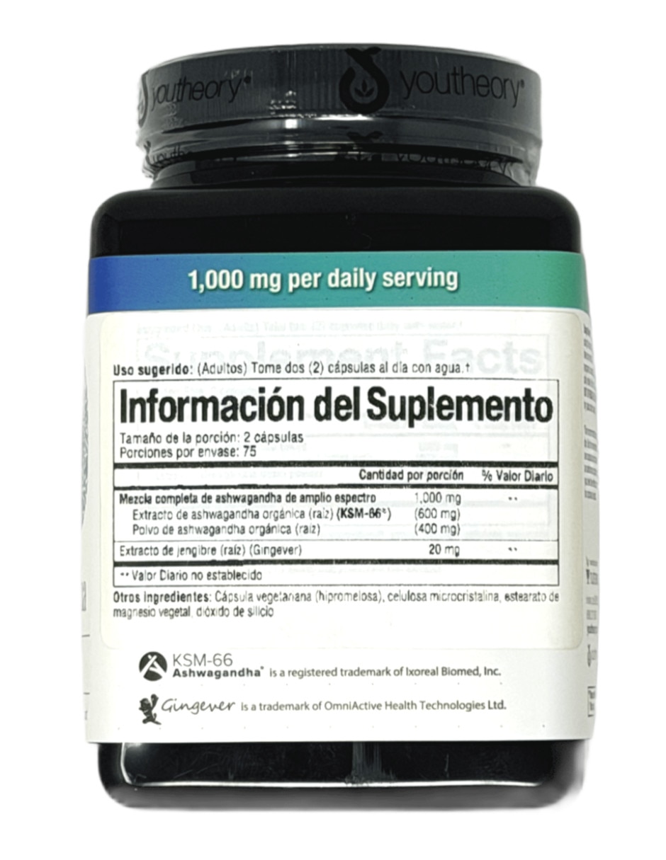 Ashwagandha de 150 cápsulas