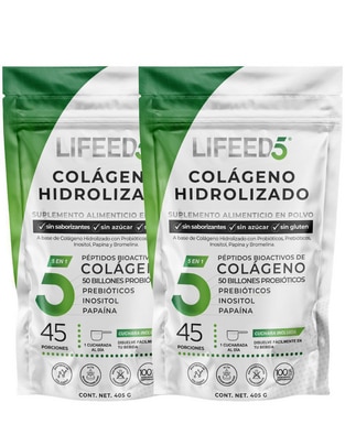 Set de suplementos alimenticios Colágeno Hidrolizado Lifeed5