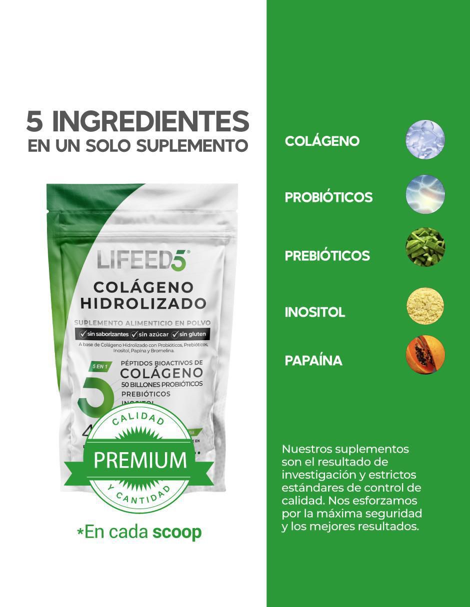 Set de suplementos alimenticios Colágeno Hidrolizado Lifeed5 4