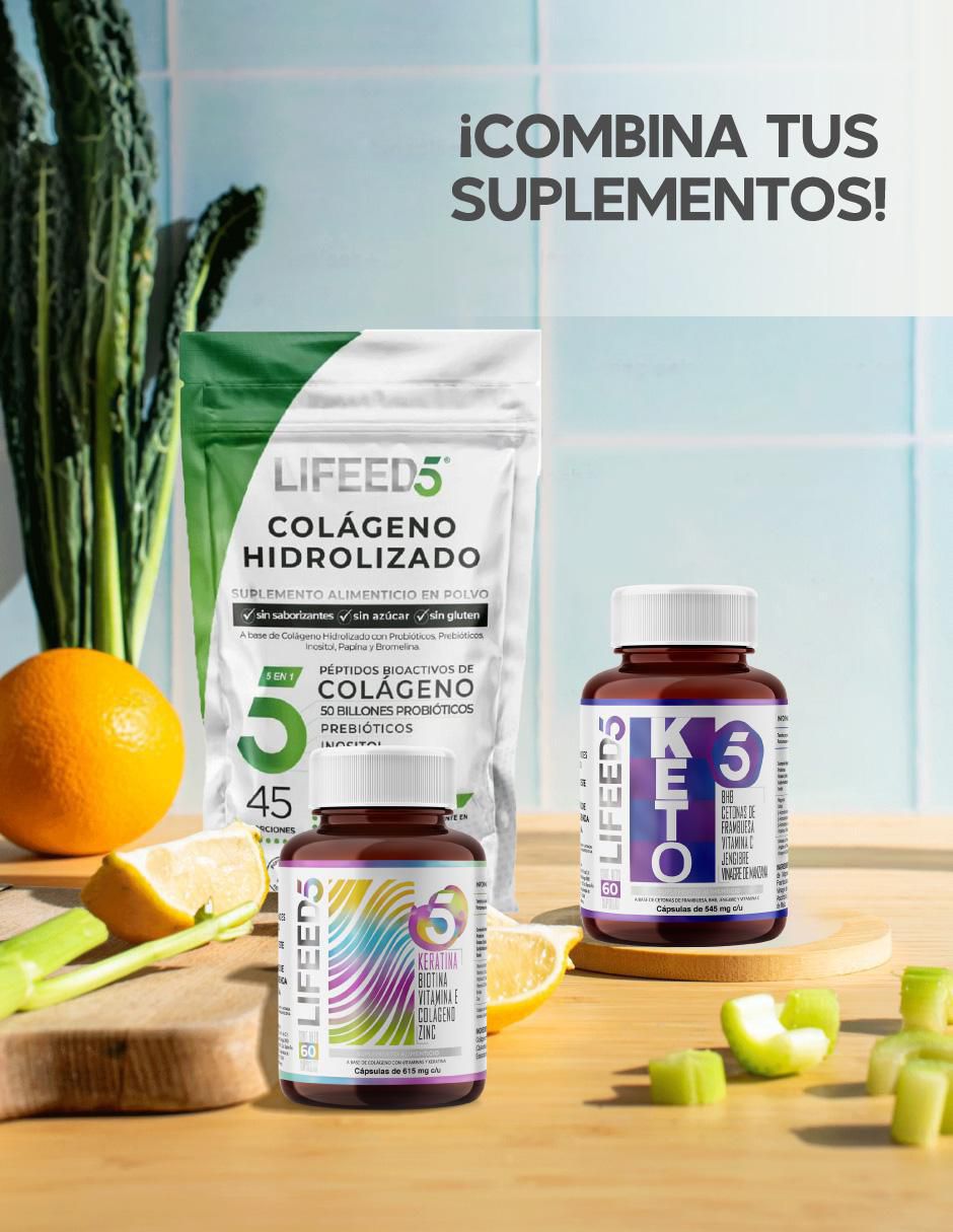 Set de suplementos alimenticios Colágeno Hidrolizado Lifeed5 6