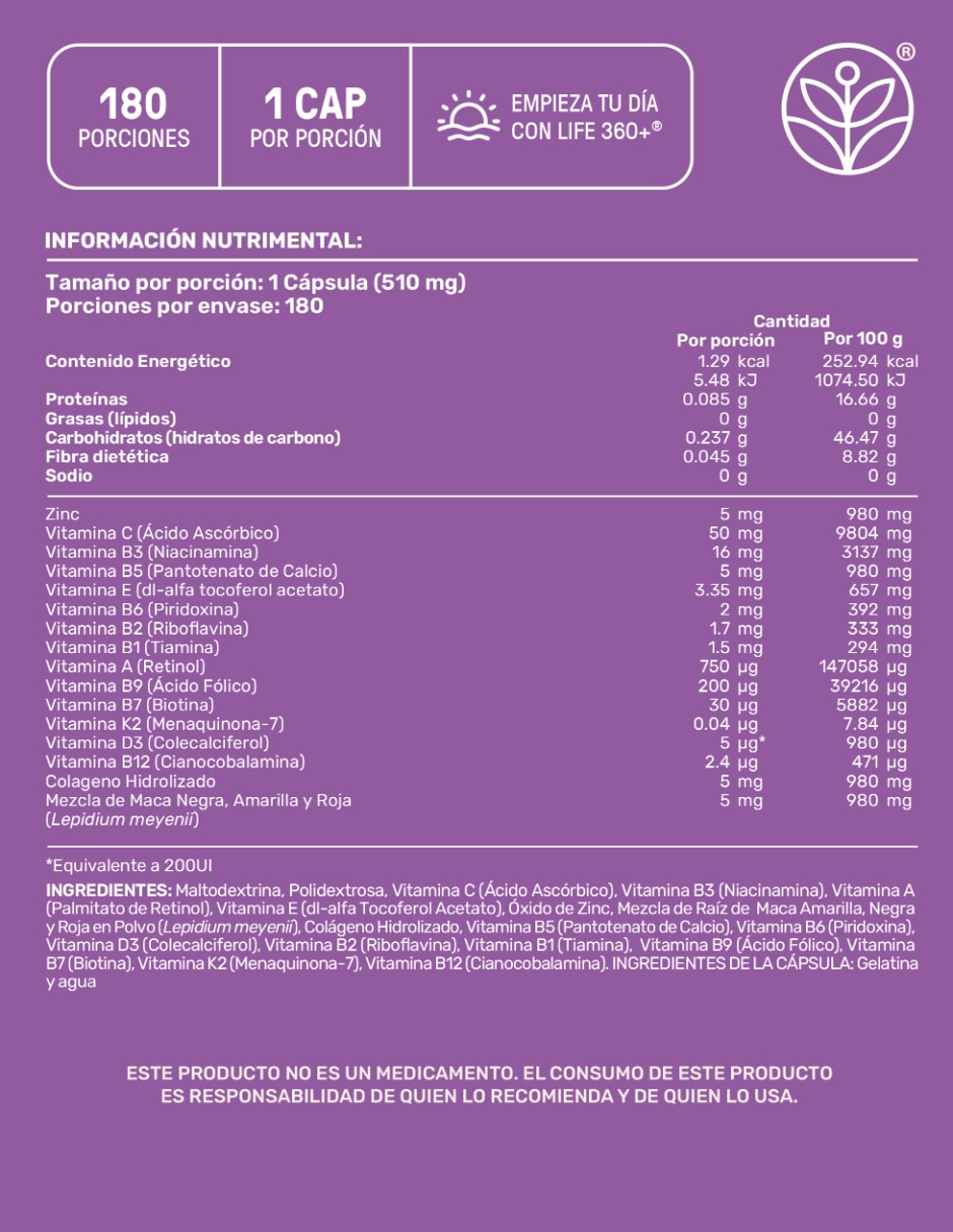 Set de suplementos alimenticios All Woman & All Men Life360+ con L-Arginina