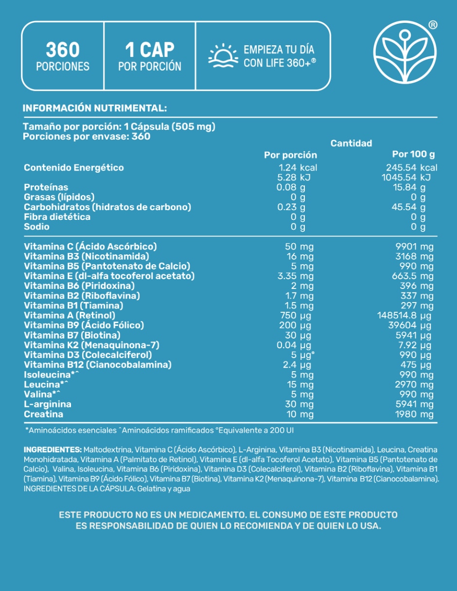 Set de suplementos alimenticios All Men & Mens Testo Life360+ con L-Arginina