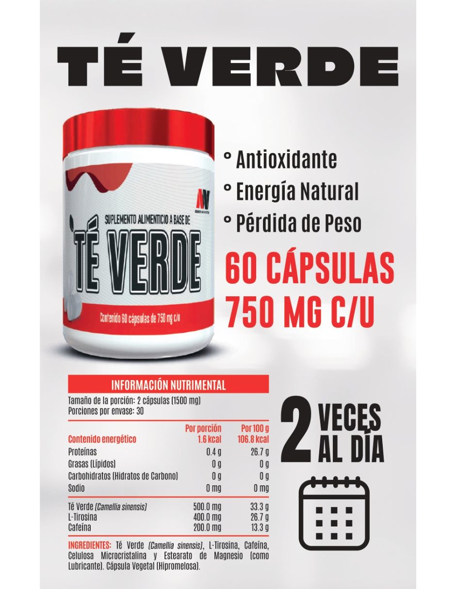 Suplementos alimenticios Té verde con cafeína 4