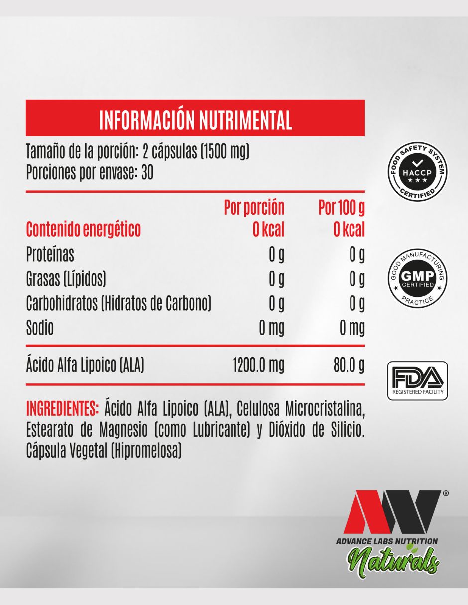 Suplementos alimenticios acido alfa 6