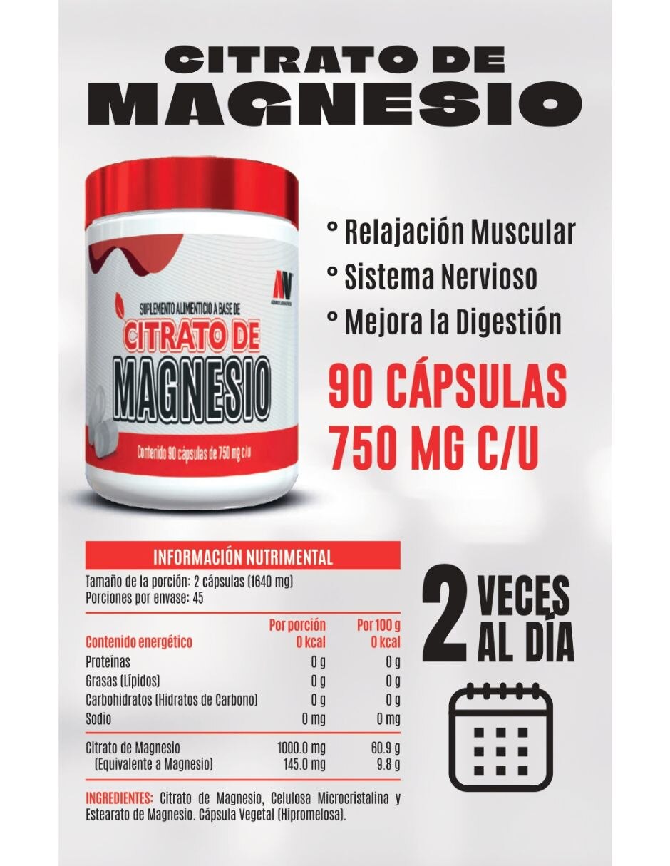 Citrato de Magnesio de 60 cápsulas 2