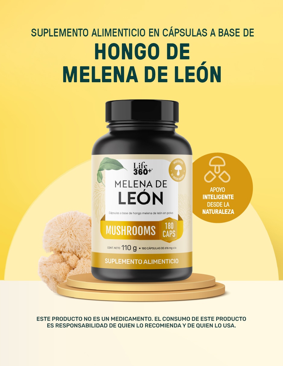 Melena de león Mushrooms Life360+ con melena de león