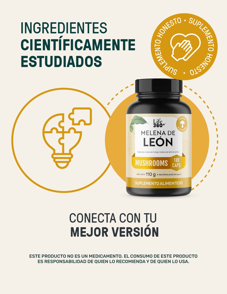 Melena de león Mushrooms Life360+ con melena de león