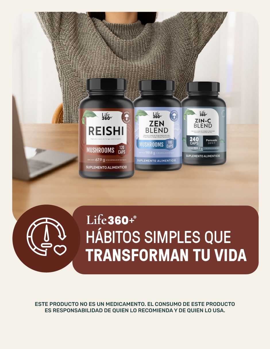 Reishi Mushrooms Life360+ con hongo reishi