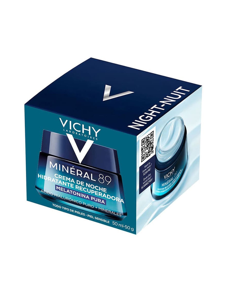 Crema facial recomendada para hidratar de noche Minéral 89 con Melatonina Pura Vichy para todo tipo de piel