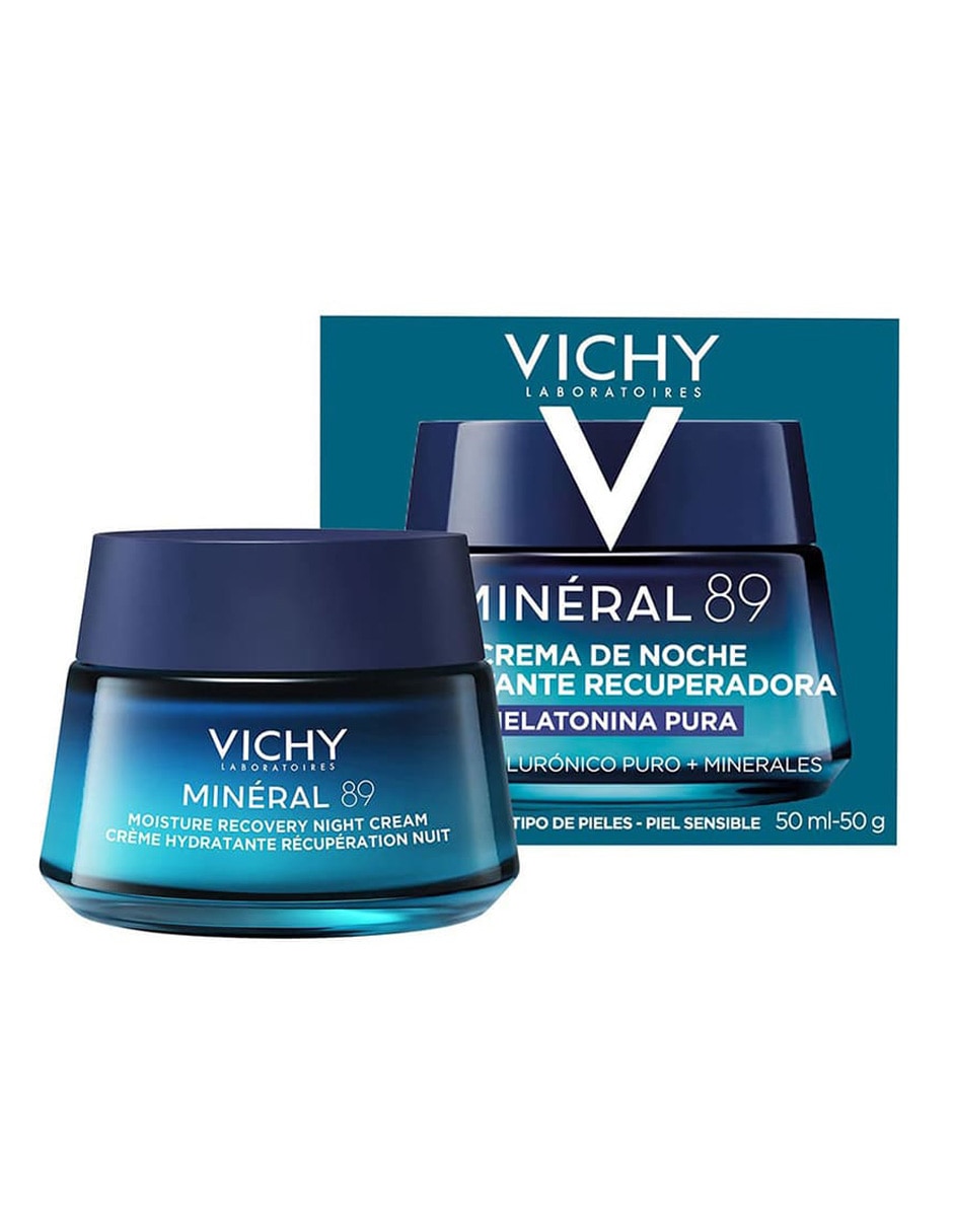 Crema facial recomendada para hidratar de noche Minéral 89 con Melatonina Pura Vichy para todo tipo de piel