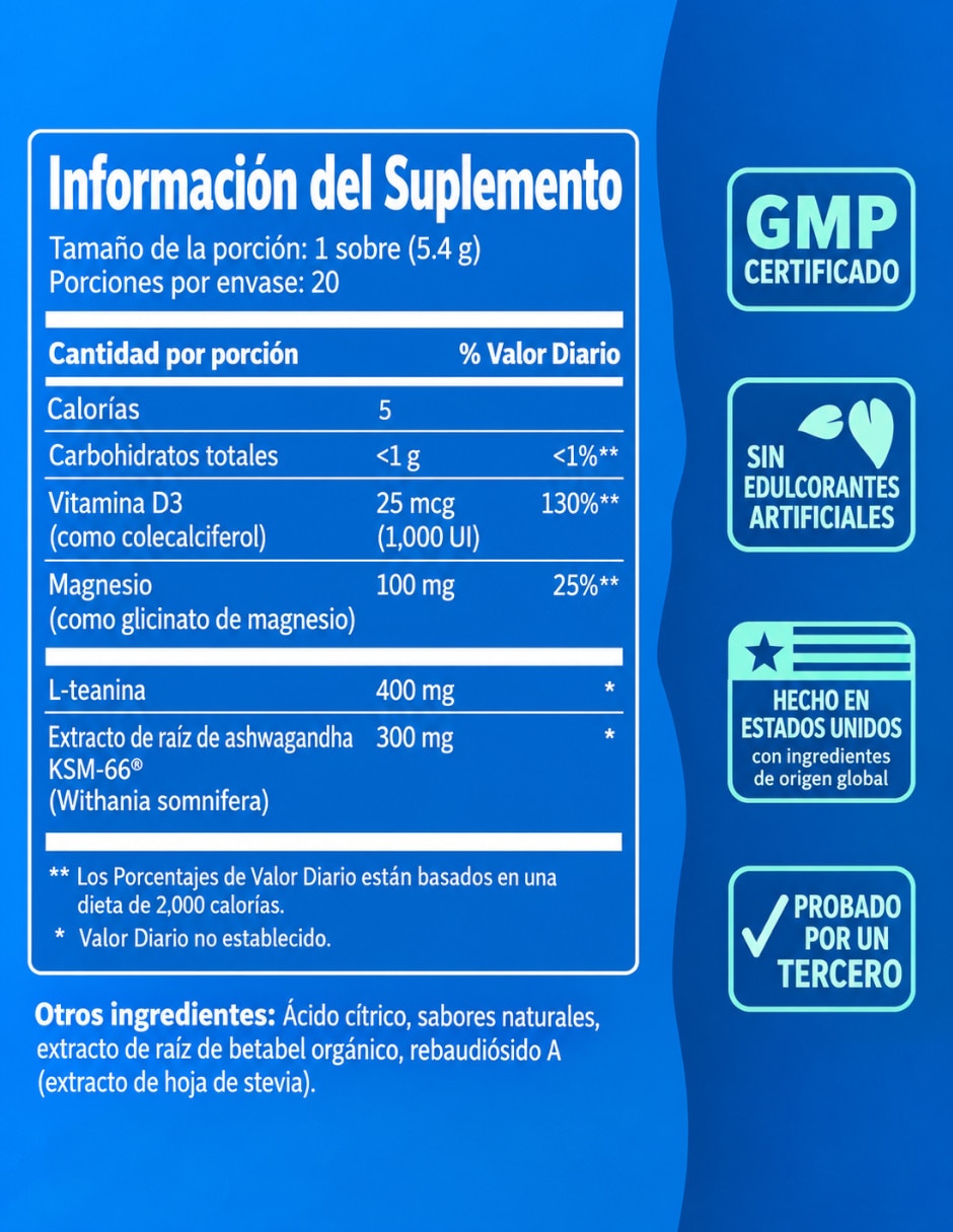 Supercalm con ashwagandha y magnesio sabor limonada rosa de 20 sobres 7