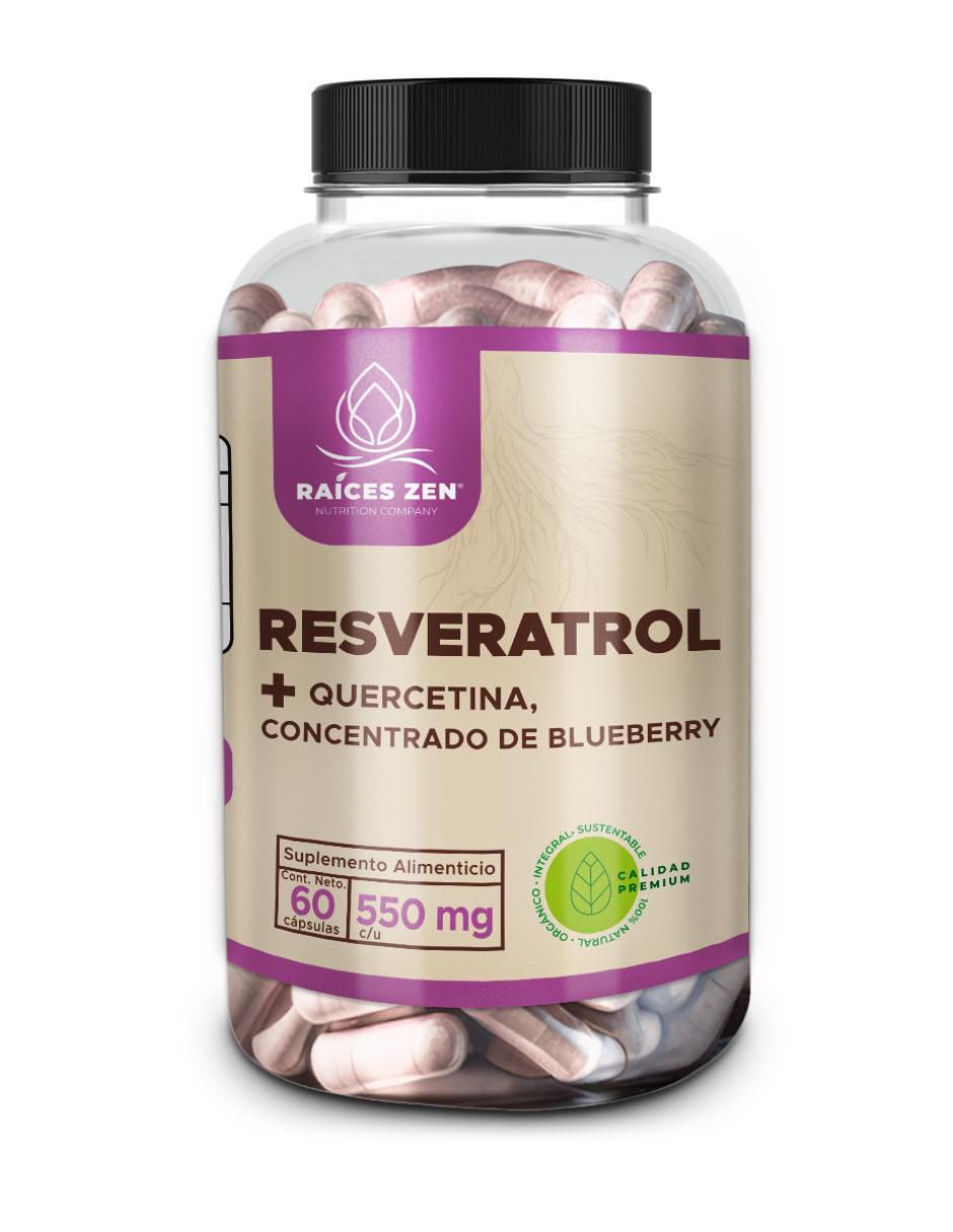 Resveratrol+ Quercetina y Concentrado de Blueberry de 60 cápsulas