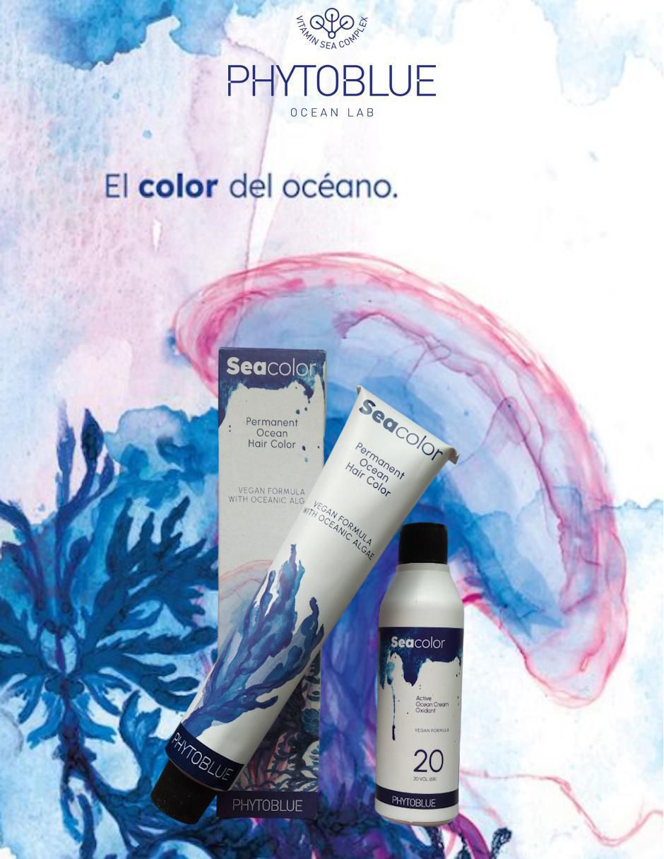 Tinte para cabello SeaColor Phytoblue tono 8.1 rubio claro cenizo