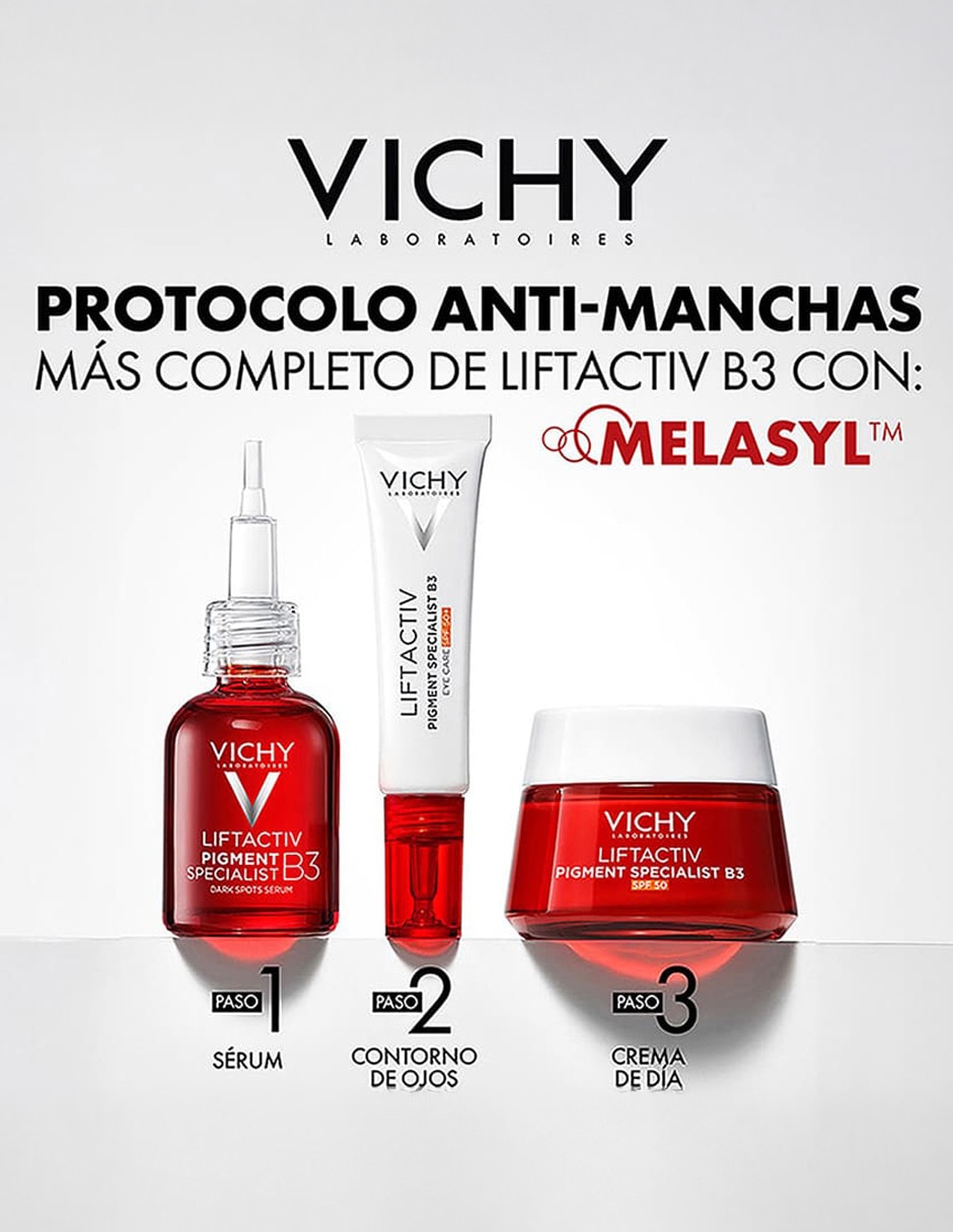 Crema para contorno de ojos recomendada para reducir manchas día y noche Vichy Liftactiv B3 Eyes Vichy todo tipo de piel 12