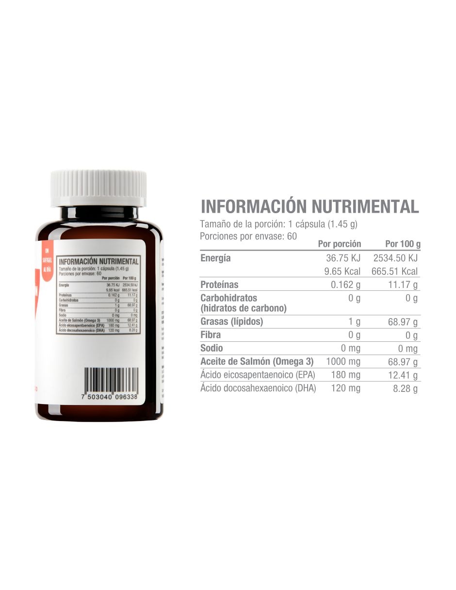 Omega 3 aceite de Salmón con DHA y EPA de 60 cápsulas 11