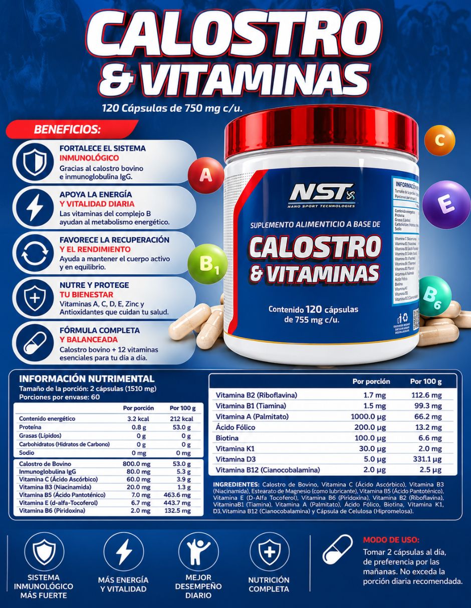 Suplementos alimenticios calostro & vitaminas con calostro bovino 2