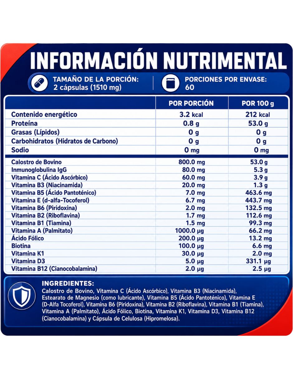 Suplementos alimenticios calostro & vitaminas con calostro bovino 3
