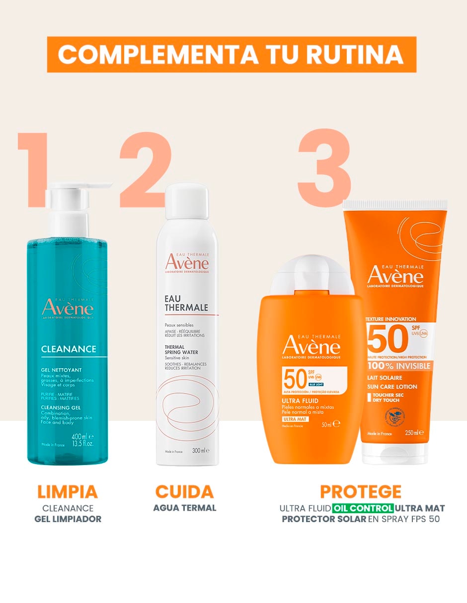 Protector solar FPS 50 Texture Innovation leche invisible Avène Eau Thermale 250 ml