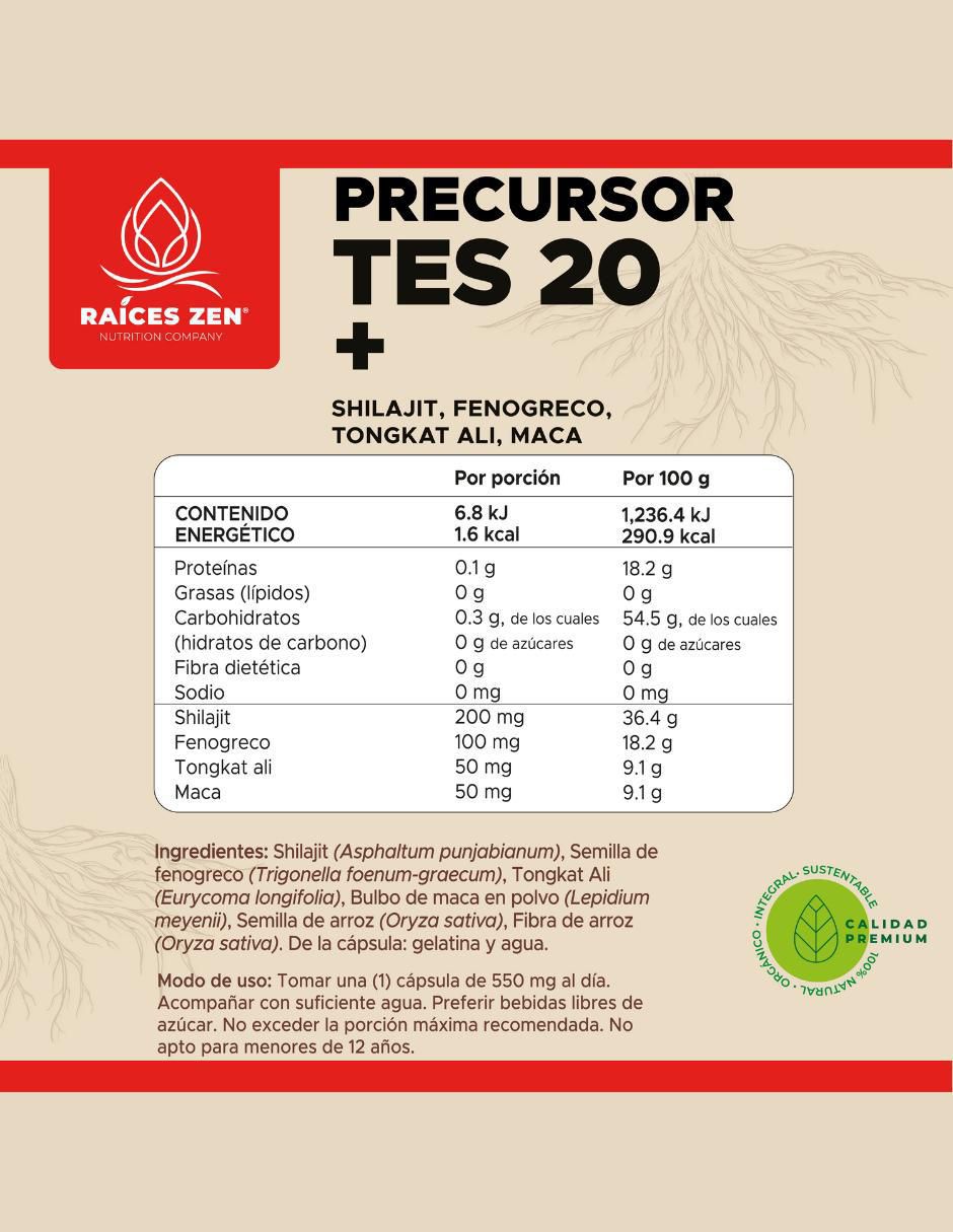 Tes 20+ Super Premium con maca de 120 cápsulas