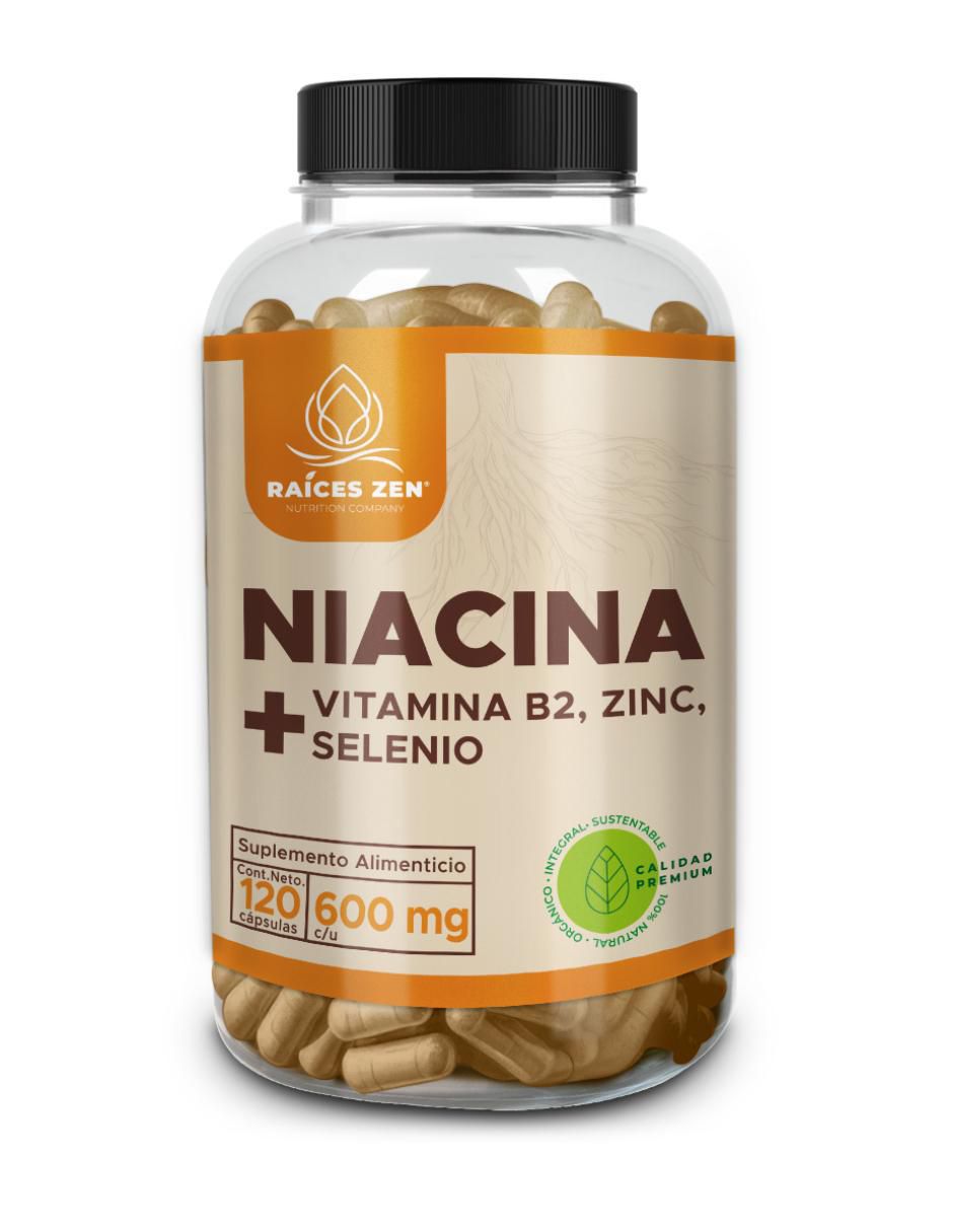 Niacina +Vitamina B2, Zinc y Selenio Super Premium de 120 cápsulas Niacina +Vitamina B2, Zinc y Selenio Super Premium de 120 cápsulas