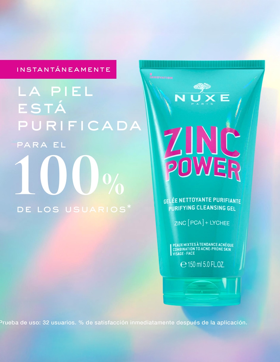 Limpiador facial Gel Purificante Nuxe Zinc Power para purificar