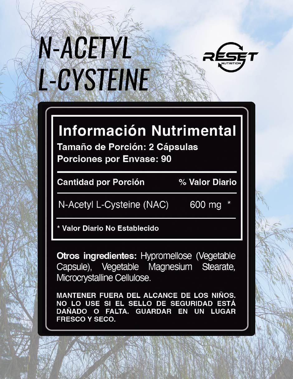 NAC 600 mg Desintoxicación Hepática, Antioxidante Celular y Apoyo Mental Natural con N-Acetyl Cysteine