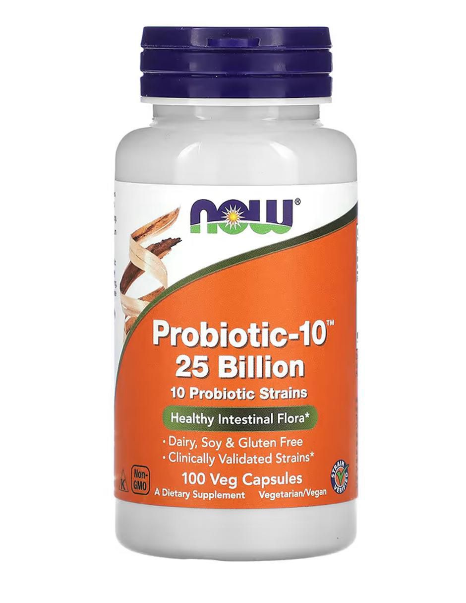 Probiótico-10 25 mil millones vegetales con probióticos de 100 cápsulas Probiótico-10 25 mil millones vegetales con probióticos de 100 cápsulas