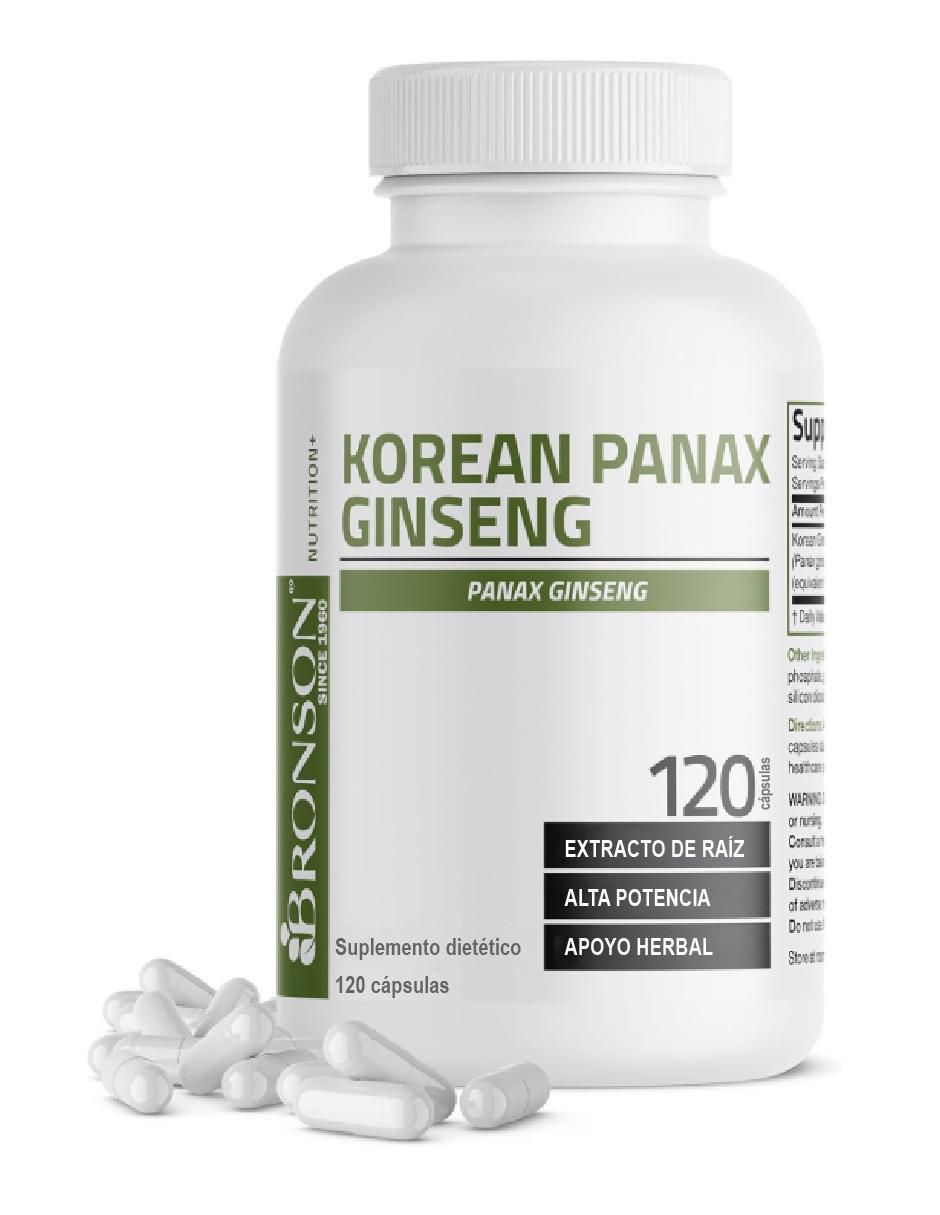 BRONSON KOREAN PANAX GINSENG Bronson con ginseng de 120 cápsulas