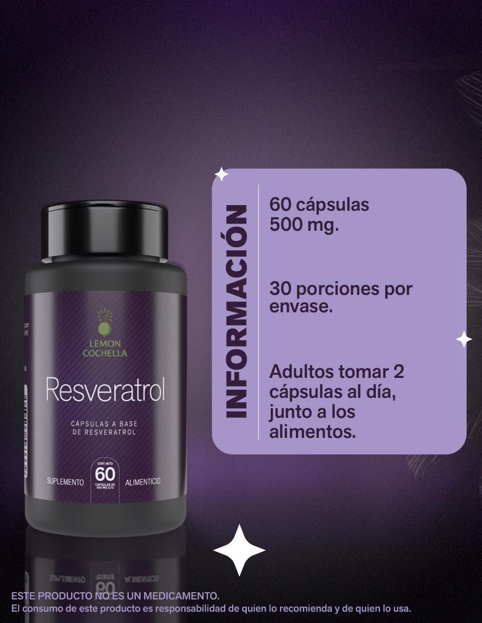 Trans Resveratrol Antioxidante sabor natural de 60 cápsulas 4