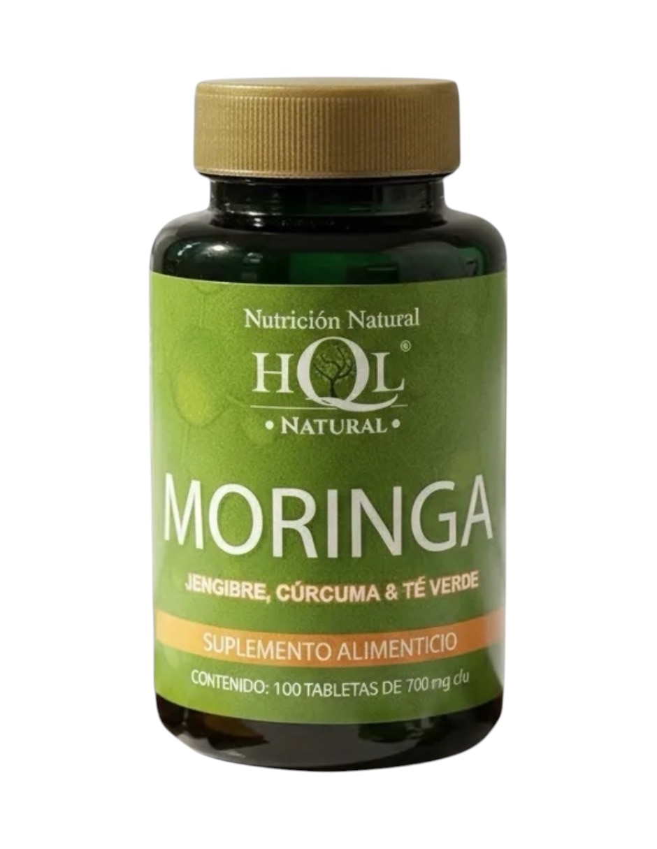 Moringa, jengibre, cúrcuma & té verde hql 100 tabs de 700mg con jengibre de 100 tabletas 3